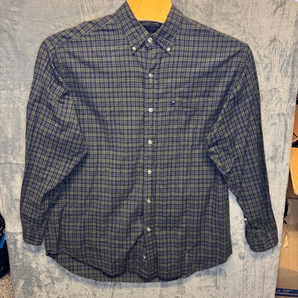2064 | Ralph Lauren Jeans Co. Plaid Button Down Shirt Green Navy Mens XL